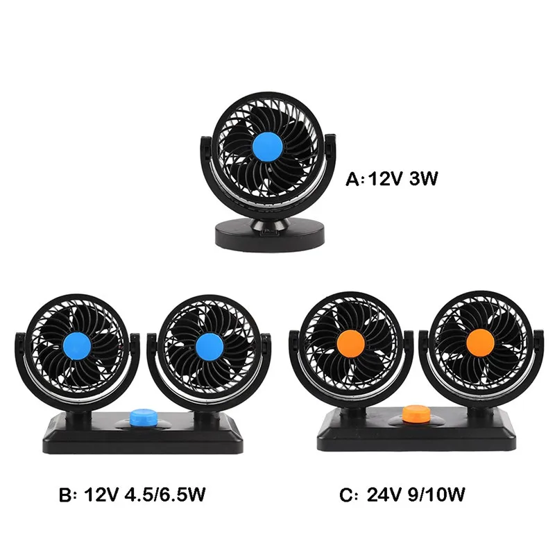 

Air Fan 4 inches ABS 3W 6.5W 10W Car Cooling Oscillating Dashboard Ventilation 12V 24V Dual Head dropship 19A11