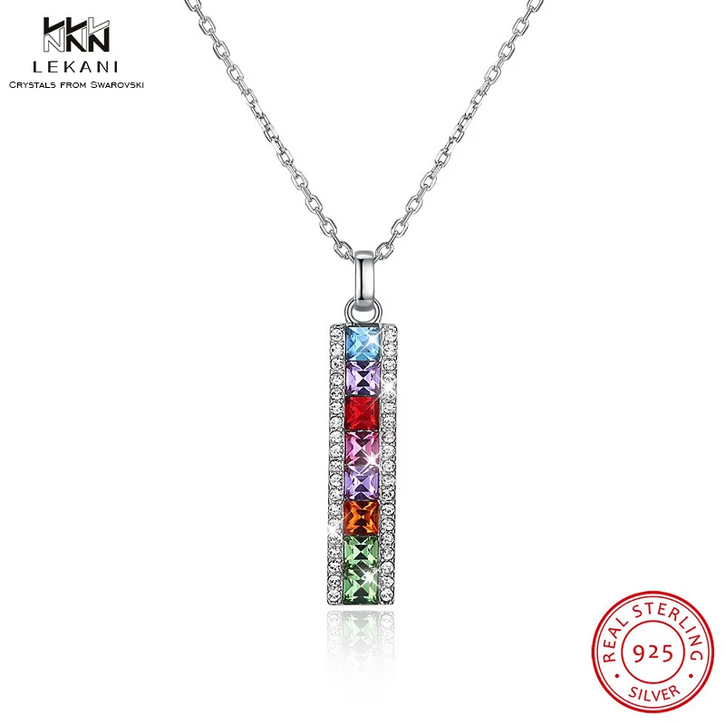 LEKANI Crystals From Swarovski Necklace 925 Sterling silver color strip fashion necklace Gold and silver gift exquisite jewelry
LEKANI Crystals From Swarovski Necklace 925 Sterling silver color strip fashion necklace Gold and silver gift exquisite jewelry
