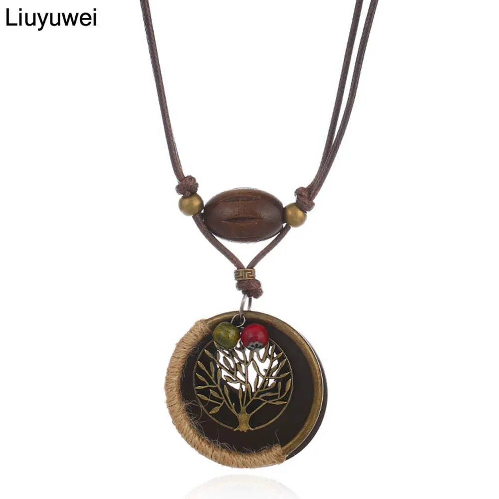 Liuyuwei Vintage Europe Sweater Long Leather Necklace Women Life Tree Wood Bead Pendant Necklace Ethnic Jewelry Accessories YW04
Liuyuwei Vintage Europe Sweater Long Leather Necklace Women Life Tree Wood Bead Pendant Necklace Ethnic Jewelry Accessories YW04