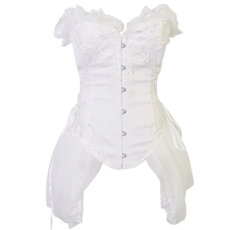 Sexy White Satin With Tulle Skirted Strapless Wedding Gothic Dresses Corset Elegant Sexy Corsets And Bustiers Burlesque Dress
Sexy White Satin With Tulle Skirted Strapless Wedding Gothic Dresses Corset Elegant Sexy Corsets And Bustiers Burlesque Dress