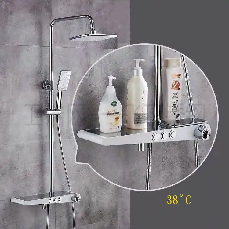 white shower set thermostatic bath mixer bathroom shower set