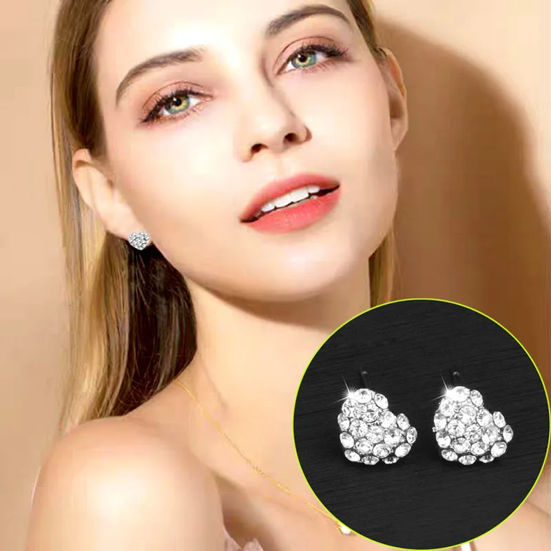 SINLEERY Romantic Rhinestones Heart Earrings Silver Color Women Wedding Crystal Small Earring Jewelry ES079 SSH
SINLEERY Romantic Rhinestones Heart Earrings Silver Color Women Wedding Crystal Small Earring Jewelry ES079 SSH