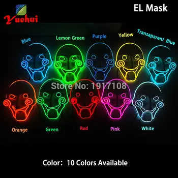 Hot sales Flashing 10 COLOR EL wire Chainsaw Mask Halloween Decor LED Neon Glow tube Party Mask With 3V Driver Used in Christmas
Hot sales Flashing 10 COLOR EL wire Chainsaw Mask Halloween Decor LED Neon Glow tube Party Mask With 3V Driver Used in Christmas