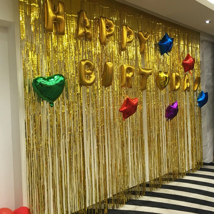 New Metal Foil Edge Shiny Rain Curtain Birthday Party Wedding Decoration Photography Background Line Curtain Photo Props
New Metal Foil Edge Shiny Rain Curtain Birthday Party Wedding Decoration Photography Background Line Curtain Photo Props