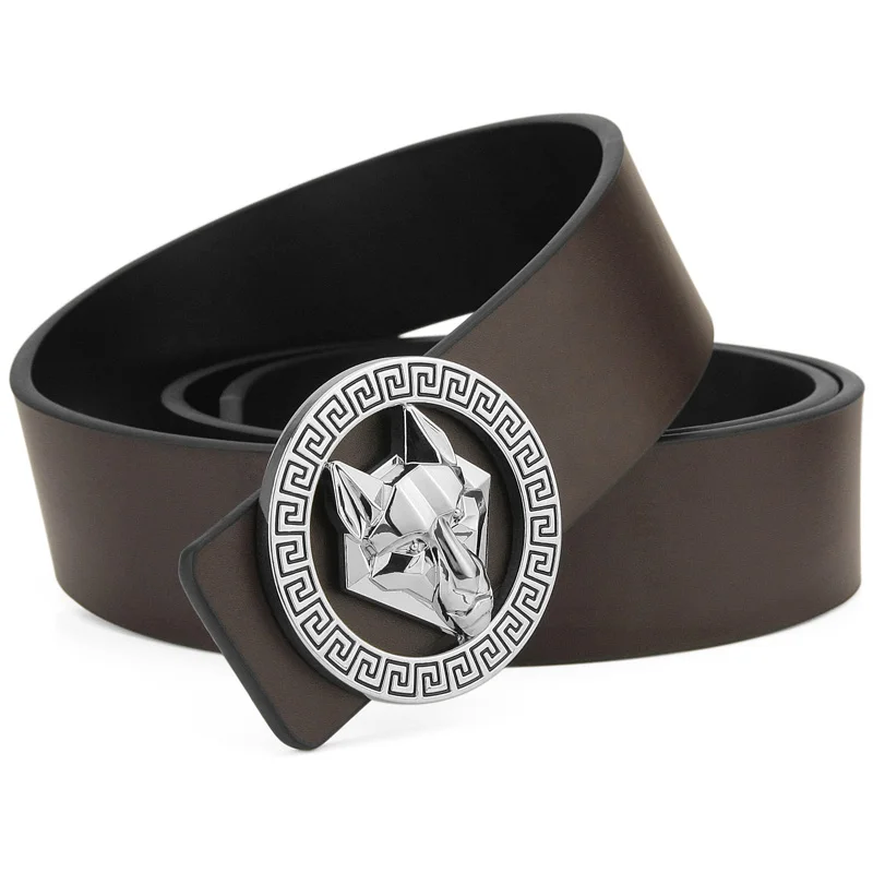 AS// FR71090 Cuir de luxe DESIGNER hommes ceinture noire style large Homme Mode