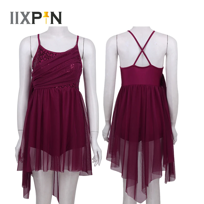 Women Ballet Dress Adult Ballet Sequined Leotard Spaghetti Strap Sleeveless Asymmetric Mesh Criss Cross Back Ballet Dance Dress
Women Ballet Dress Adult Ballet Sequined Leotard Spaghetti Strap Sleeveless Asymmetric Mesh Criss Cross Back Ballet Dance Dress