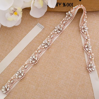 Hand Beaded Bridal Sash Rose Gold Crystal Bridal Belt Pearls Rhinestones Wedding Belt For Dress Accessories A159RG
Hand Beaded Bridal Sash Rose Gold Crystal Bridal Belt Pearls Rhinestones Wedding Belt For Dress Accessories A159RG