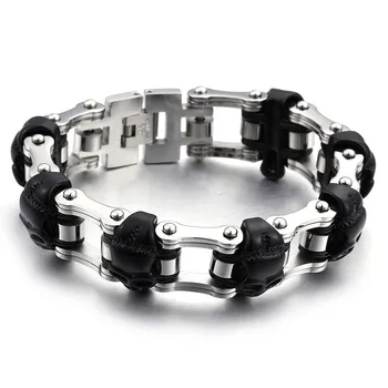Skeleton Headwear Solemaking Cast Stainless Steel Accessories Men's Black Individual Bicycle Chain Bracelet
Skeleton Headwear Solemaking Cast Stainless Steel Accessories Men's Black Individual Bicycle Chain Bracelet