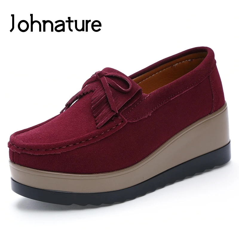 Johnature 2020 New Spring/autumn Cow Suede Casual Slip-on Round Toe Comfortable Women Plataform Casual Shoes Heightened Wedges
Johnature 2020 New Spring/autumn Cow Suede Casual Slip-on Round Toe Comfortable Women Plataform Casual Shoes Heightened Wedges
