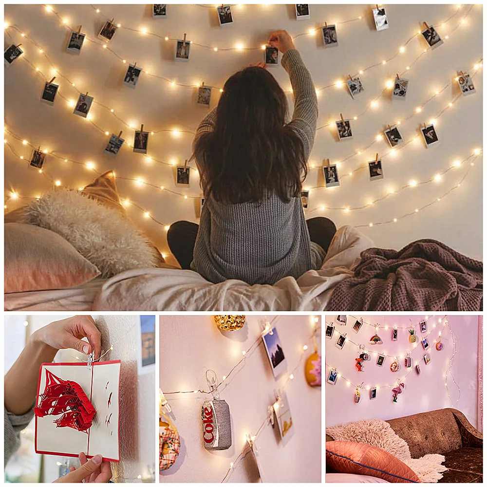 Fairy Lights Photo Clips LED Lights Decoration Outdoor Garland Christmas Party Wedding Light String Battery luces led decoracion
Fairy Lights Photo Clips LED Lights Decoration Outdoor Garland Christmas Party Wedding Light String Battery luces led decoracion