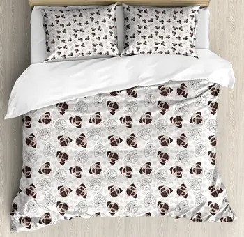 Dog Duvet Cover Set Pug Portraits Traces Paw Print Background Canine Pet Illustration Mammal Animal 4 Piece Bedding Set
Dog Duvet Cover Set Pug Portraits Traces Paw Print Background Canine Pet Illustration Mammal Animal 4 Piece Bedding Set