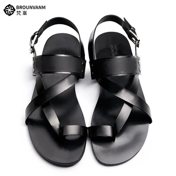 Hot Sale Mens Genuine Leather T-strap Flip Flop Sandals Trendy Buckle Strap Top-Thongs Summer Gladiator Sandals Man Casual Shoes
Hot Sale Mens Genuine Leather T-strap Flip Flop Sandals Trendy Buckle Strap Top-Thongs Summer Gladiator Sandals Man Casual Shoes