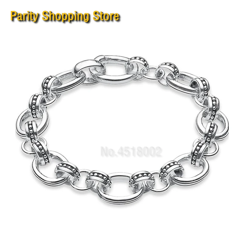 Фото BT1214 22cm Silver Plated Link Chain Bracelet Length 19-22cm For Women And Men Rock Gift Euro-American style | Украшения и