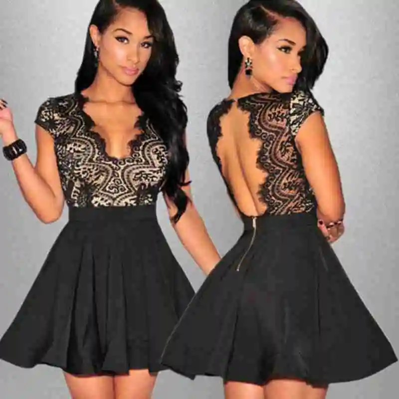 Women's New Fashion Lace Party Cocktail Sexy Dress Ladies Summer Backless Skater Short Sleeve Short Mini Dresses
Women's New Fashion Lace Party Cocktail Sexy Dress Ladies Summer Backless Skater Short Sleeve Short Mini Dresses