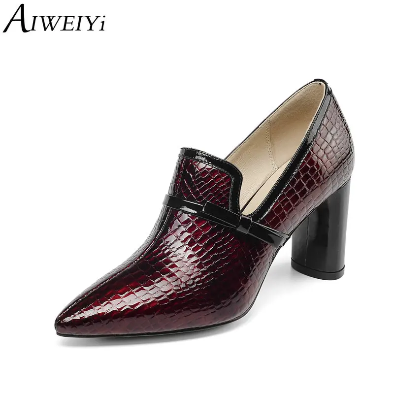 AIWEIYi Basic High Heels Shoes Woman Pointed toe Round Heel High Heels Shoes Genuine Leather Spring Autumn Platform Pumps
AIWEIYi Basic High Heels Shoes Woman Pointed toe Round Heel High Heels Shoes Genuine Leather Spring Autumn Platform Pumps
