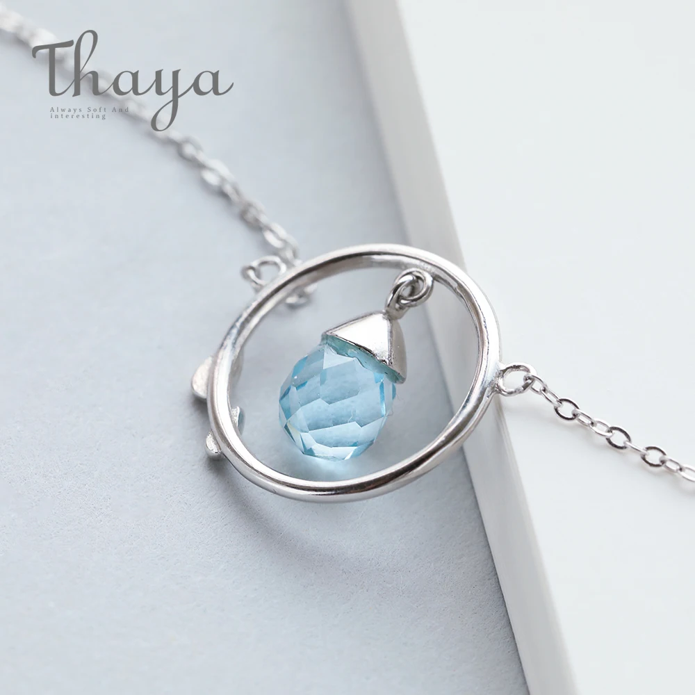 Thaya Summer Rain Design Pendant Necklace Edge Blue Crystal Droop Round S925 Silver Chain Necklace for Women 40+5cm Extender
Thaya Summer Rain Design Pendant Necklace Edge Blue Crystal Droop Round S925 Silver Chain Necklace for Women 40+5cm Extender