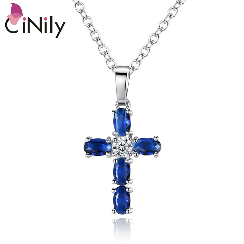 CiNily Created Blue White Stone Silver Plated Wholesale Cross for Women Jewelry Wedding Necklace Pendant 18 3/4"-20 3/4" NL113
CiNily Created Blue White Stone Silver Plated Wholesale Cross for Women Jewelry Wedding Necklace Pendant 18 3/4"-20 3/4" NL113