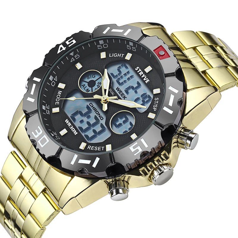 Мужские водонепроницаемые спортивные часы Stryve 8011 в стиле милитари Цифровые