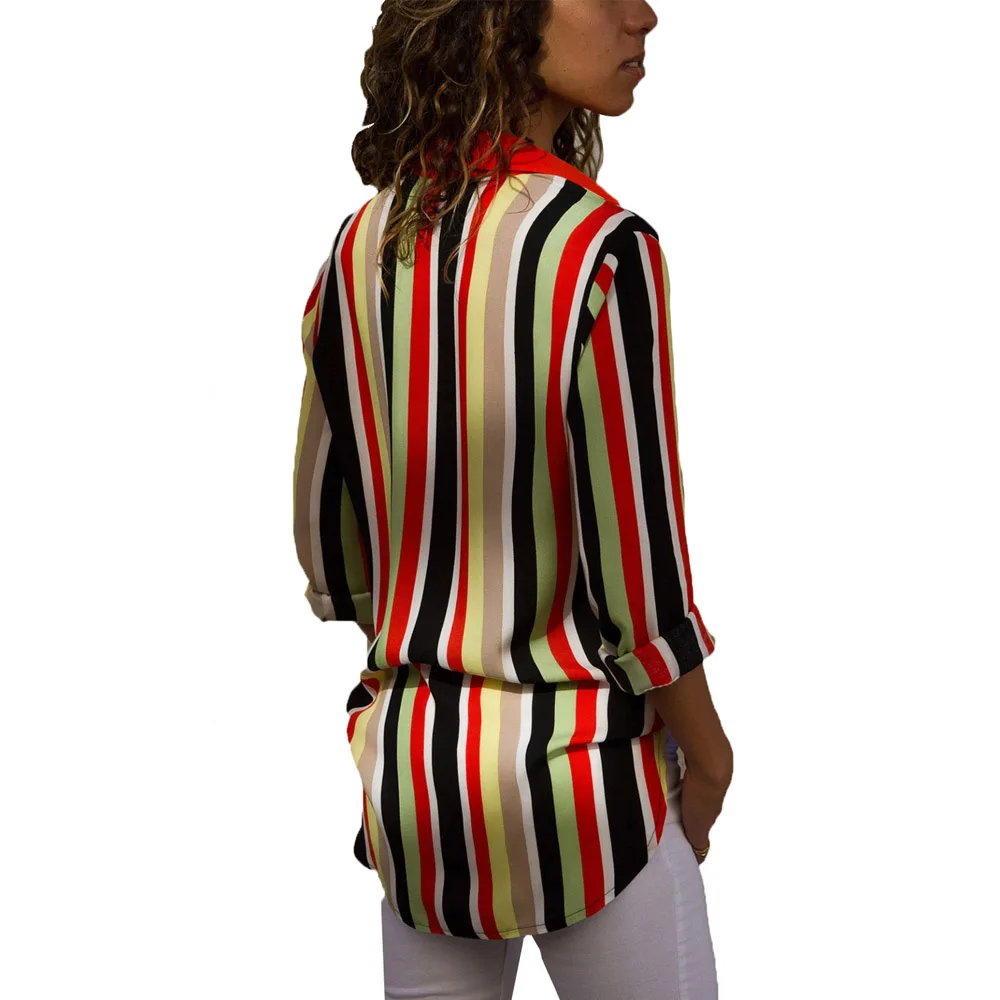 Red-Multicolor-Stripe-Long-Sleeve-Button-Down-Shirt-LC251153-3-2