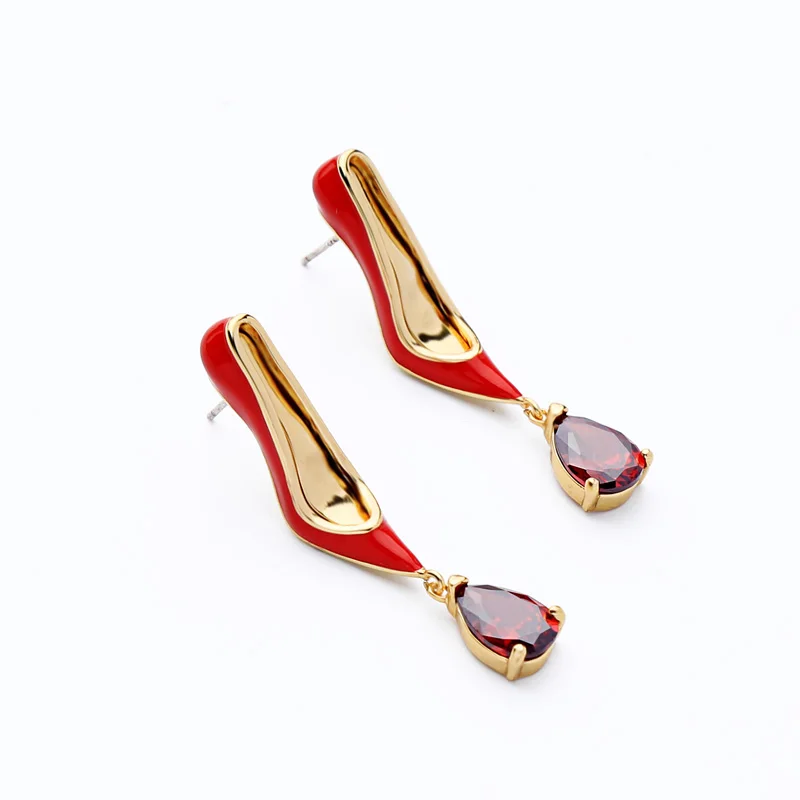 Fashion High Quality Red Enamel High-heeled Shoes Earring For Women Handmade Wedding Glass Copper Drop Earring Jewerly
Fashion High Quality Red Enamel High-heeled Shoes Earring For Women Handmade Wedding Glass Copper Drop Earring Jewerly