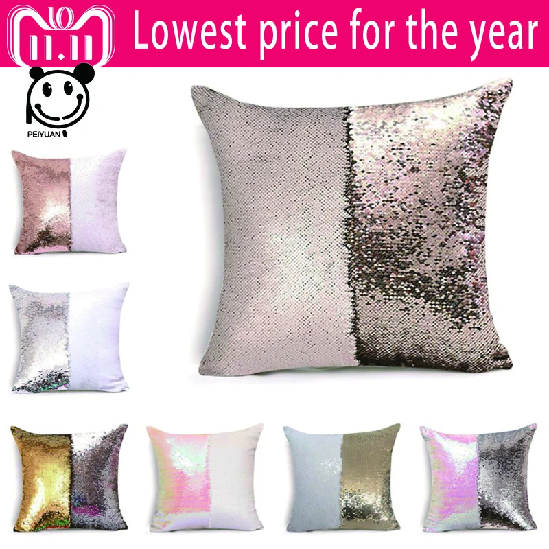 PEIYUAN Magical Throw Pillowcase Color Changing Reversible Pillow Case Pillow Cover DIY Mermaid White Gold Sequin Cushion Cover
PEIYUAN Magical Throw Pillowcase Color Changing Reversible Pillow Case Pillow Cover DIY Mermaid White Gold Sequin Cushion Cover
