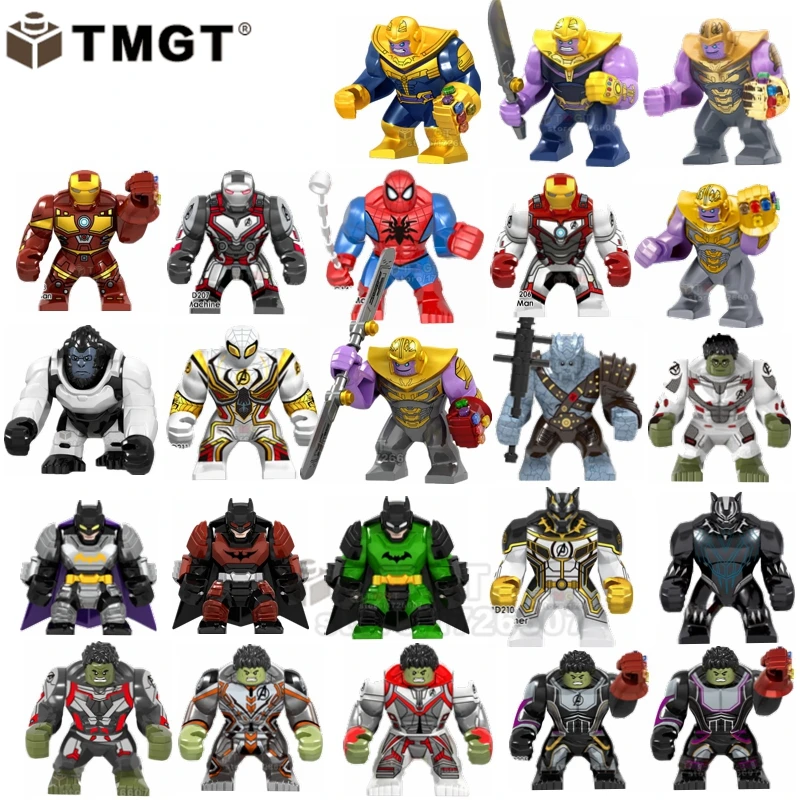 Single Big Super Hero Thanos War Machine Korg Iron Man Spiderman Hulk Infinity Gauntlet Building Blocks Toys For Children
Single Big Super Hero Thanos War Machine Korg Iron Man Spiderman Hulk Infinity Gauntlet Building Blocks Toys For Children