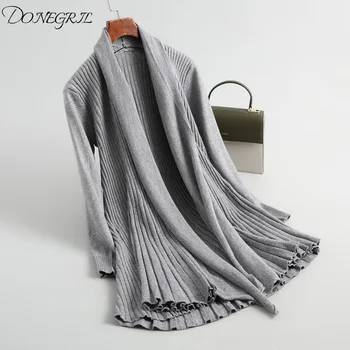2019 New Women Solid Color middle-long Design Pleated Wool Blends Cardigan Casual Sweater Autumn Knitting Coat outwear tops
2019 New Women Solid Color middle-long Design Pleated Wool Blends Cardigan Casual Sweater Autumn Knitting Coat outwear tops