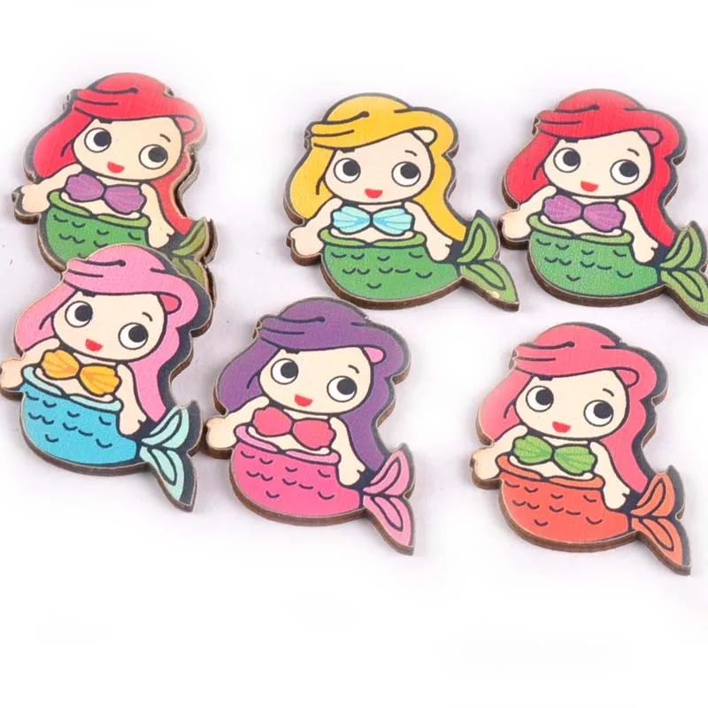 25x31mm 25pcs Mixed Color Mermaid Pattern Wooden Crafts DIY Decoration Children Scrapbooks Arts Sewing Accessories M1562
25x31mm 25pcs Mixed Color Mermaid Pattern Wooden Crafts DIY Decoration Children Scrapbooks Arts Sewing Accessories M1562