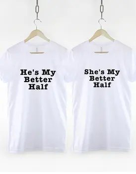 He/she is my better half Better Half Wedding Gift Married T-shirt cute couple"s shirt gift for her him fashion t shirt Tops
He/she is my better half Better Half Wedding Gift Married T-shirt cute couple"s shirt gift for her him fashion t shirt Tops