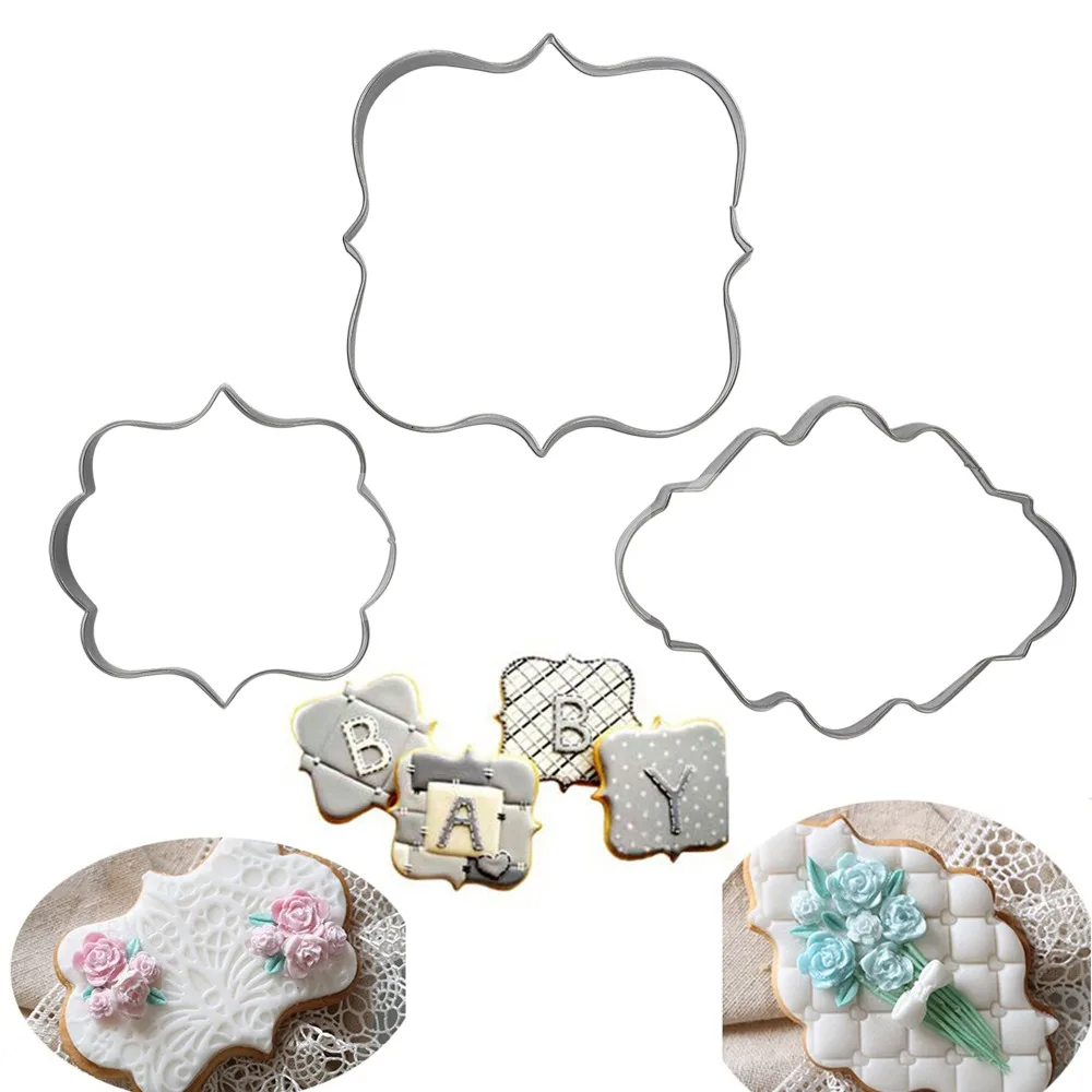 Plaque Frame Stainless Steel Cookie Cutter Rectangle Square Oval fondant cake Biscuit Mold Wedding Kitchen Baking Pastry Tools
Plaque Frame Stainless Steel Cookie Cutter Rectangle Square Oval fondant cake Biscuit Mold Wedding Kitchen Baking Pastry Tools
