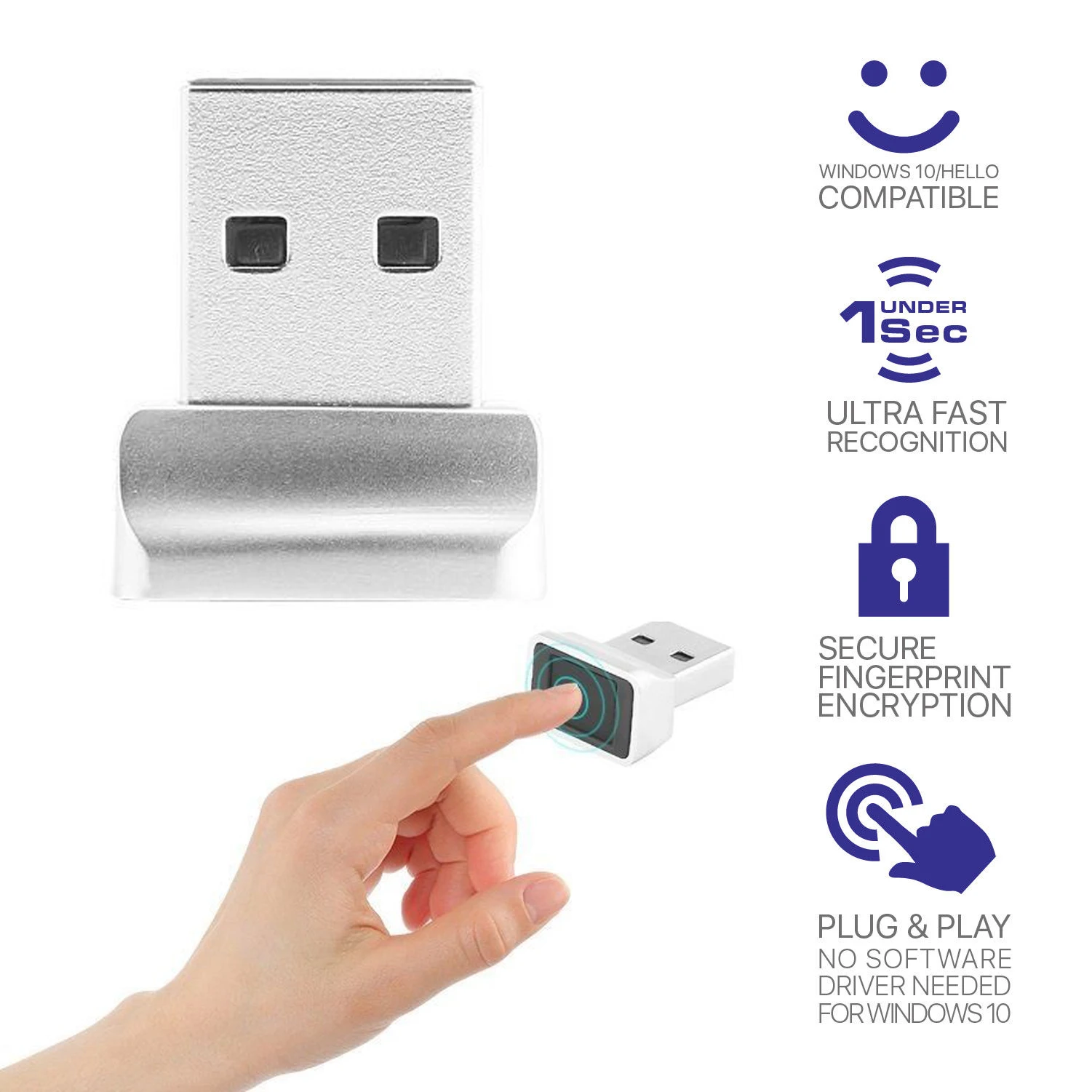 Aluminum Mini USB Fingerprint Reader laptop Fingerprint Identification Windows Hello Encryptionfor Windows 8 10 Dongle Module
Aluminum Mini USB Fingerprint Reader laptop Fingerprint Identification Windows Hello Encryptionfor Windows 8 10 Dongle Module