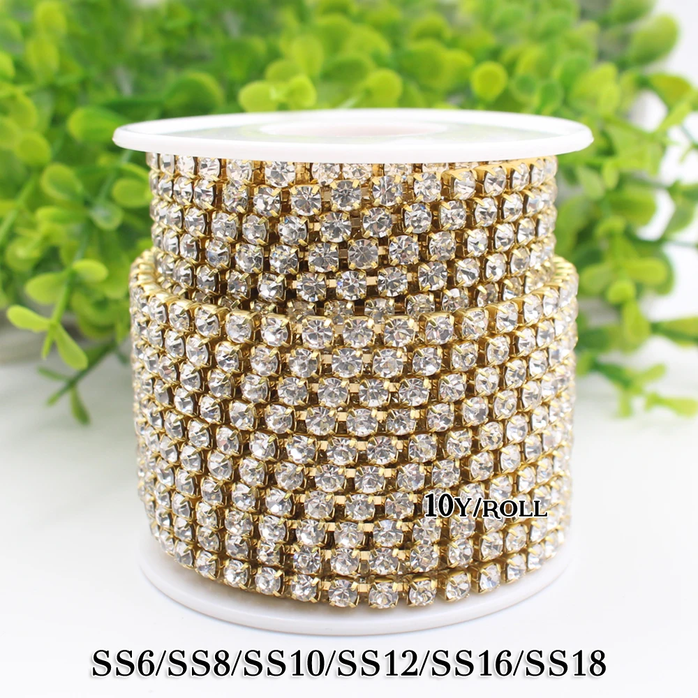 Rhinestone chain 10yard/lot 2.5mm Crystals and Stones Single Row shiny crystal strass stone gold chain sew on cup chain 2018hot
Rhinestone chain 10yard/lot 2.5mm Crystals and Stones Single Row shiny crystal strass stone gold chain sew on cup chain 2018hot