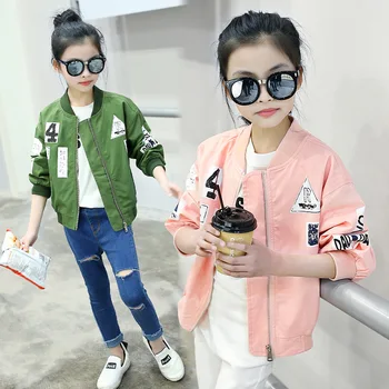 2020 Spring Autumn Bomber Jackets Coats for Girls Army Green Children's Zipper Windbreaker Outwear Clothes for 8 10 12 14 Years 
2020 Spring Autumn Bomber Jackets Coats for Girls Army Green Children's Zipper Windbreaker Outwear Clothes for 8 10 12 14 Years