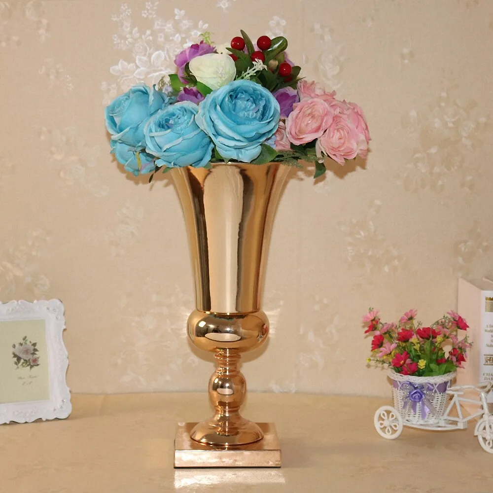 Metal-wedding-flower-vase-gold-flower-stand-wedding-decoration-table-centerpiece -43cm