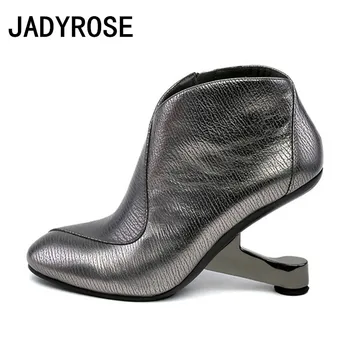 Women Round Toe Ankle Boots Top Cow Leather Chelsea Booties Fashion 8cm Metal Strange High Heels Botas Feminino Black Botines
Women Round Toe Ankle Boots Top Cow Leather Chelsea Booties Fashion 8cm Metal Strange High Heels Botas Feminino Black Botines