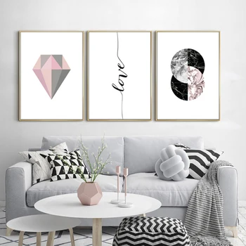 SURE LIFE Modern Abstract Pink Grey Geometry Diamond Canvas Paintings Love Wall Art Pictures Posters Prints Living Room Decor
SURE LIFE Modern Abstract Pink Grey Geometry Diamond Canvas Paintings Love Wall Art Pictures Posters Prints Living Room Decor
