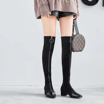 MLJUESE 2020 women over the knee high boots velvet winter short plush square toe zippers high heels high boots dress size 33-40
MLJUESE 2020 women over the knee high boots velvet winter short plush square toe zippers high heels high boots dress size 33-40