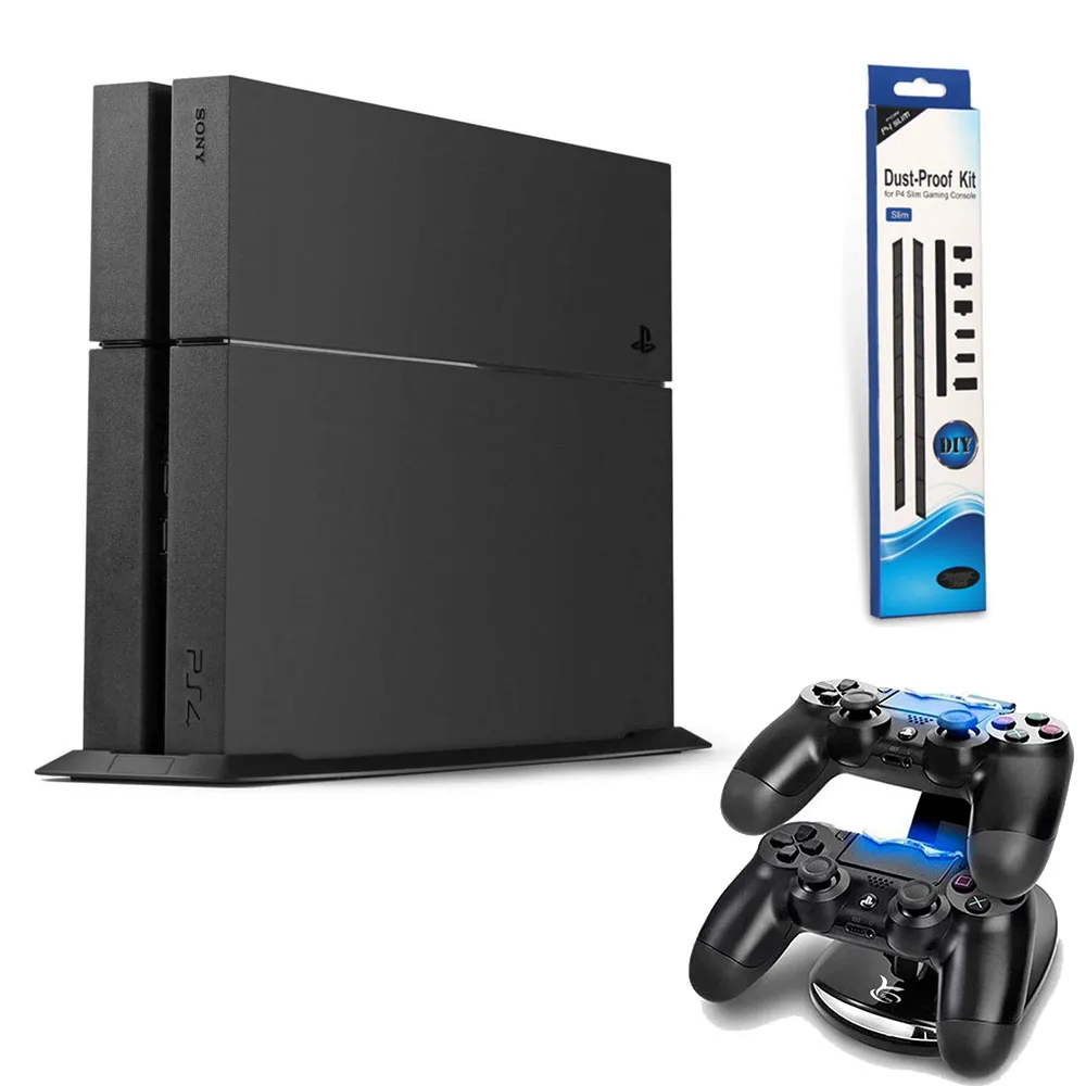 Game Accessories Vertical Stand for Sony Playstaion 4 with Controller Charging Station and Dustproof Kit for PS4 Game Console
Game Accessories Vertical Stand for Sony Playstaion 4 with Controller Charging Station and Dustproof Kit for PS4 Game Console
