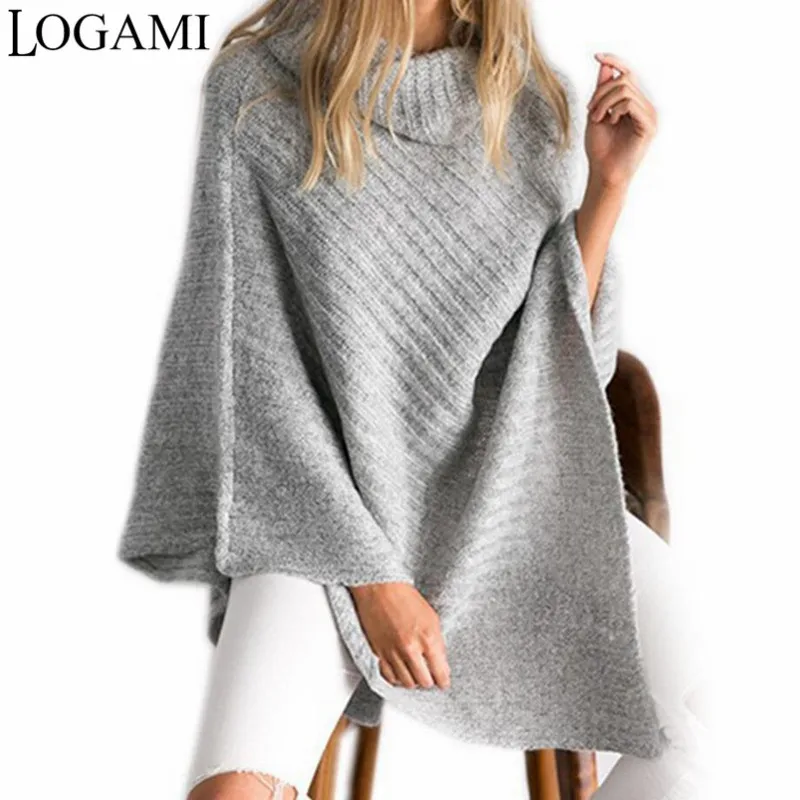 LOGAMI Poncho Sweater Batwing Sleeve Women Sweaters And Pullovers Feminino Inverno Ladies Knitted Long Poncho Feminino
LOGAMI Poncho Sweater Batwing Sleeve Women Sweaters And Pullovers Feminino Inverno Ladies Knitted Long Poncho Feminino