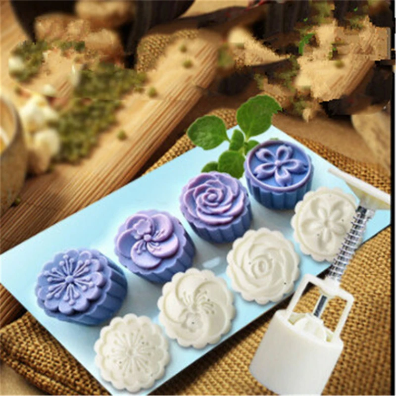 Cake Mold 6pcs/set Flowers Mooncake Mold 1Barrel+4 Mold Set Hand Pressure Fondant Chocolate Mould Mould DIY Baking Accessories
Cake Mold 6pcs/set Flowers Mooncake Mold 1Barrel+4 Mold Set Hand Pressure Fondant Chocolate Mould Mould DIY Baking Accessories