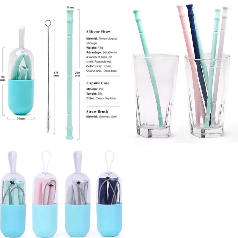 2019 Collapsible Silicone Straw Eco Friendly Reusable Drinking Straws Foldable Straw with Cleaning Brush and Container
2019 Collapsible Silicone Straw Eco Friendly Reusable Drinking Straws Foldable Straw with Cleaning Brush and Container
