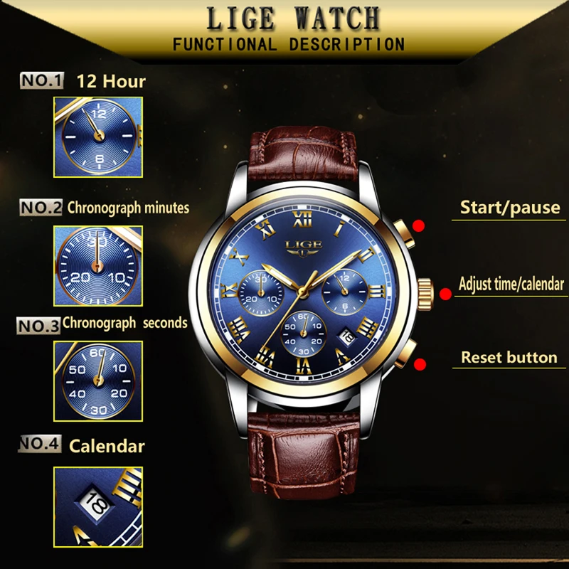 Reloj Hombre 2019 LIGE Leather Mens Watches Top Brand Luxury Men's Sport's Watch For Men Fashion Casual Waterproof Quartz Watch
Reloj Hombre 2019 LIGE Leather Mens Watches Top Brand Luxury Men's Sport's Watch For Men Fashion Casual Waterproof Quartz Watch