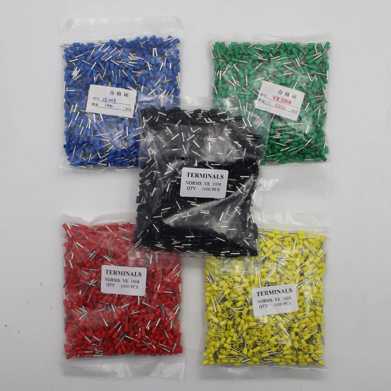 VE1008 European Terminal Pin Terminals Tubular Terminals Blocks E1008 Wire terminals connector 18AWG 1.0mm2
VE1008 European Terminal Pin Terminals Tubular Terminals Blocks E1008 Wire terminals connector 18AWG 1.0mm2