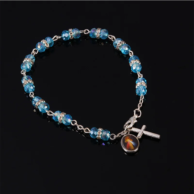 Glamour Crystal Rosary Cross Bracelet, Crystal Rosary Female Bracelet Crystal Beads Jewelry Bracelet. Random Picture
Glamour Crystal Rosary Cross Bracelet, Crystal Rosary Female Bracelet Crystal Beads Jewelry Bracelet. Random Picture