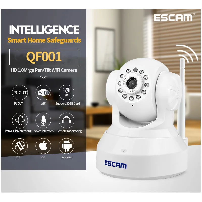 1.0M P2P wireless IP camera support 32GB tf card recording two way talk 720P ip camera support IOS Android phone view
1.0M P2P wireless IP camera support 32GB tf card recording two way talk 720P ip camera support IOS Android phone view