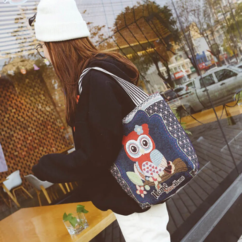 Canvas handbag Women's Shoulder Bag Owl print Cartoon Girls Handbag Large Capacity Messenger Bag Ladies Tote Bags Drop ship#H25
Canvas handbag Women's Shoulder Bag Owl print Cartoon Girls Handbag Large Capacity Messenger Bag Ladies Tote Bags Drop ship#H25