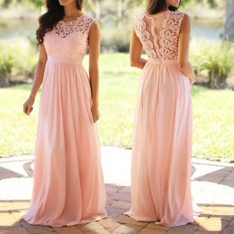 Vintage Lace Patchwork Long Dress Plus Size S-5XL Wedding Bridesmaid Party Maxi Dress Robe Femme 2019 Vestidos Pink
Vintage Lace Patchwork Long Dress Plus Size S-5XL Wedding Bridesmaid Party Maxi Dress Robe Femme 2019 Vestidos Pink