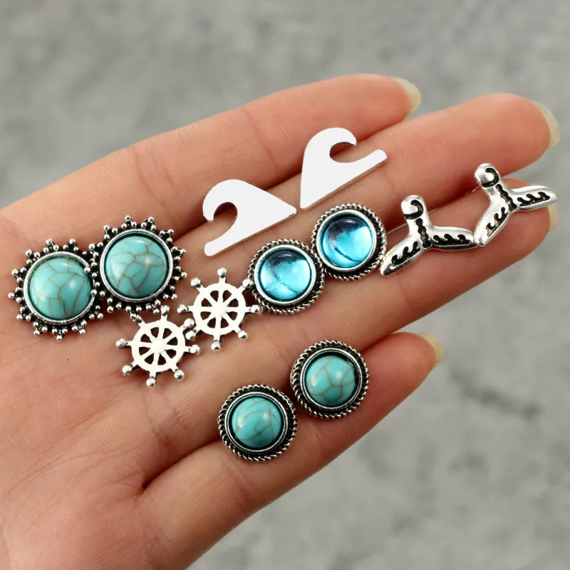 New Design Anchor Fish tail surf Round shaped Sea series Alloy Stud Earring For Women Ear Jewelry 6 pairs
New Design Anchor Fish tail surf Round shaped Sea series Alloy Stud Earring For Women Ear Jewelry 6 pairs