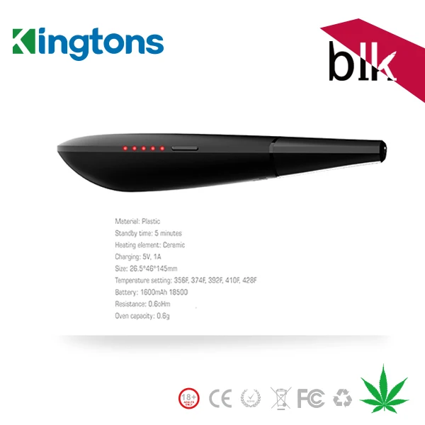 Original blk Black Mamba Herbstick Temp-control electronic cigarette Dry Herb Vaporizer 1600mah Vape Pen