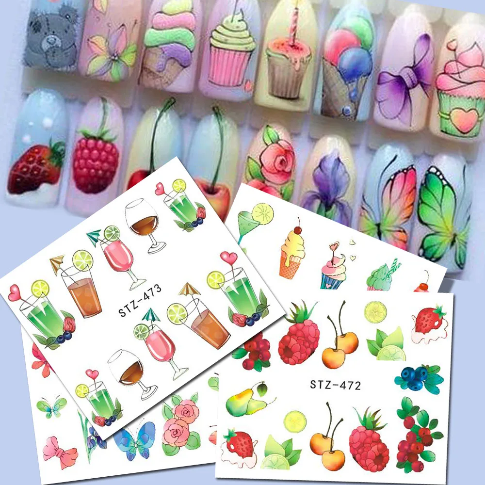 4 Sheets Hot Summer Nail Art Tips DIY Beauty Green Drink/Apple/Cherry/Ice Cream Image Water Transfer Nail Sticker TRSTZ470-473
4 Sheets Hot Summer Nail Art Tips DIY Beauty Green Drink/Apple/Cherry/Ice Cream Image Water Transfer Nail Sticker TRSTZ470-473